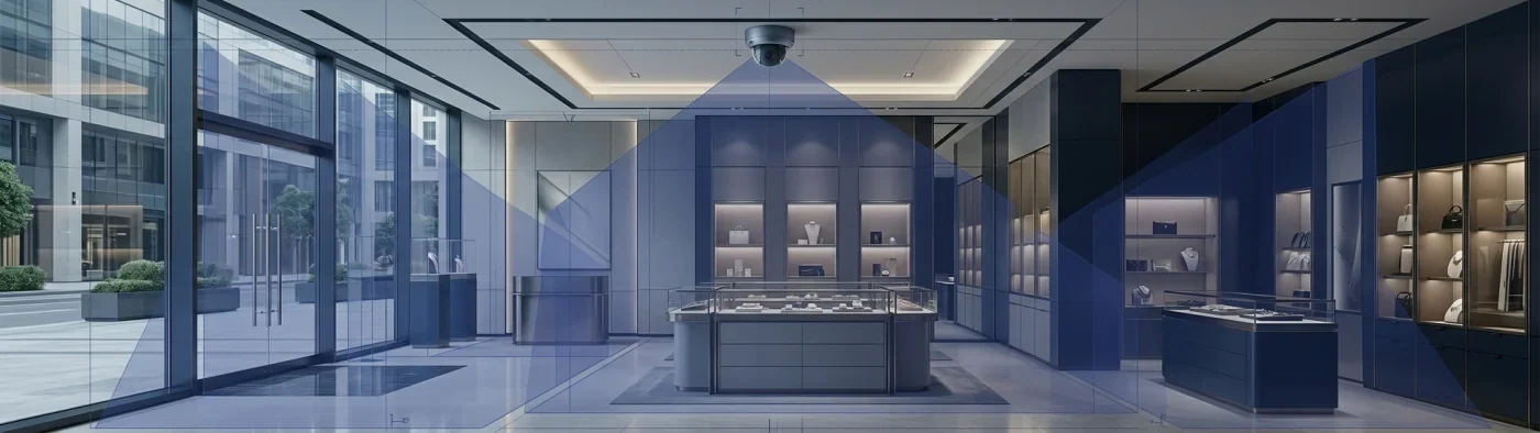 Camera coverage across a retail showroom floor